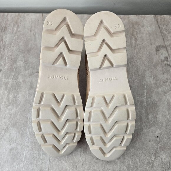 Vionic Ankle Booties Sz 11 Waterproof Tan Beige Suede Orthopedic Comfort Boots - Picture 7 of 12